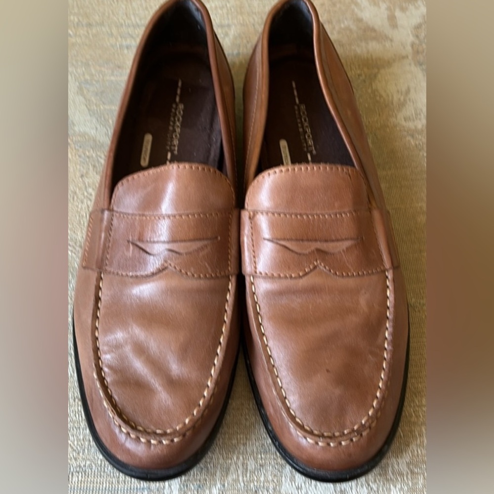 Men’s Rockport Sz 12 brown leather slip on Penny shoes